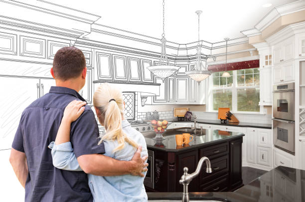 Custom kitchen cabinets installed in a New Auburn home